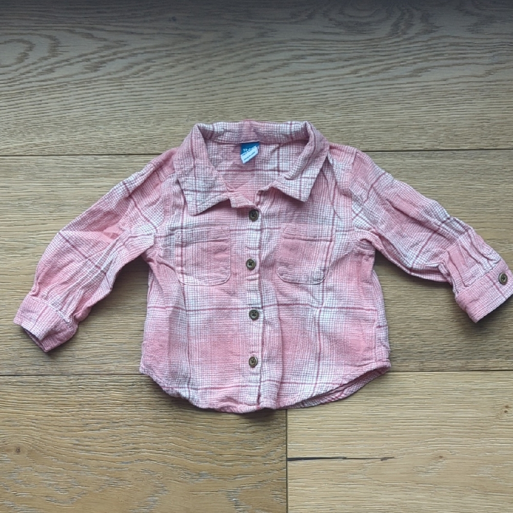 Old Navy | Pink & White Flannel Button Down